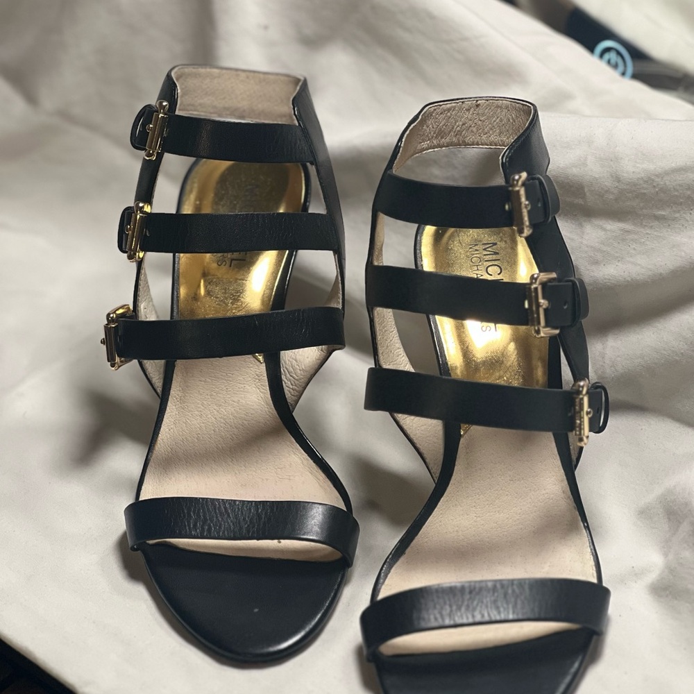Michael Kors Black Multi-Strap Heels